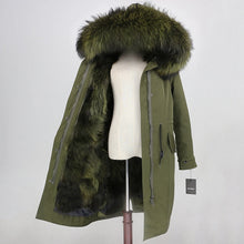 Load image into Gallery viewer, 2019 Real Fur Coat Winter Jacket Women Long Parka Waterproof Big Natural Raccoon Fur Collar Hood Thick Warm Real Fox Fur Liner
